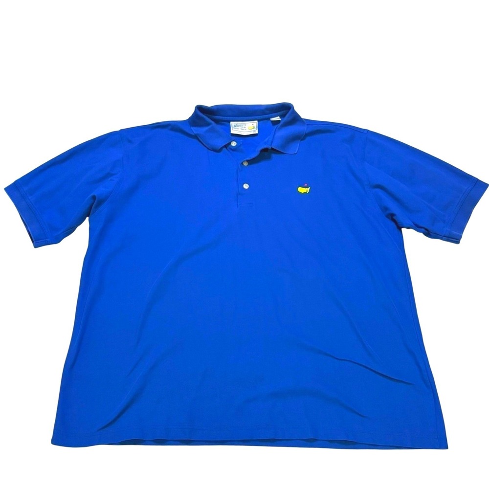 VTG Augusta National Golf Shop Masters Polo Shirt XL Blue Mercerized Cotton